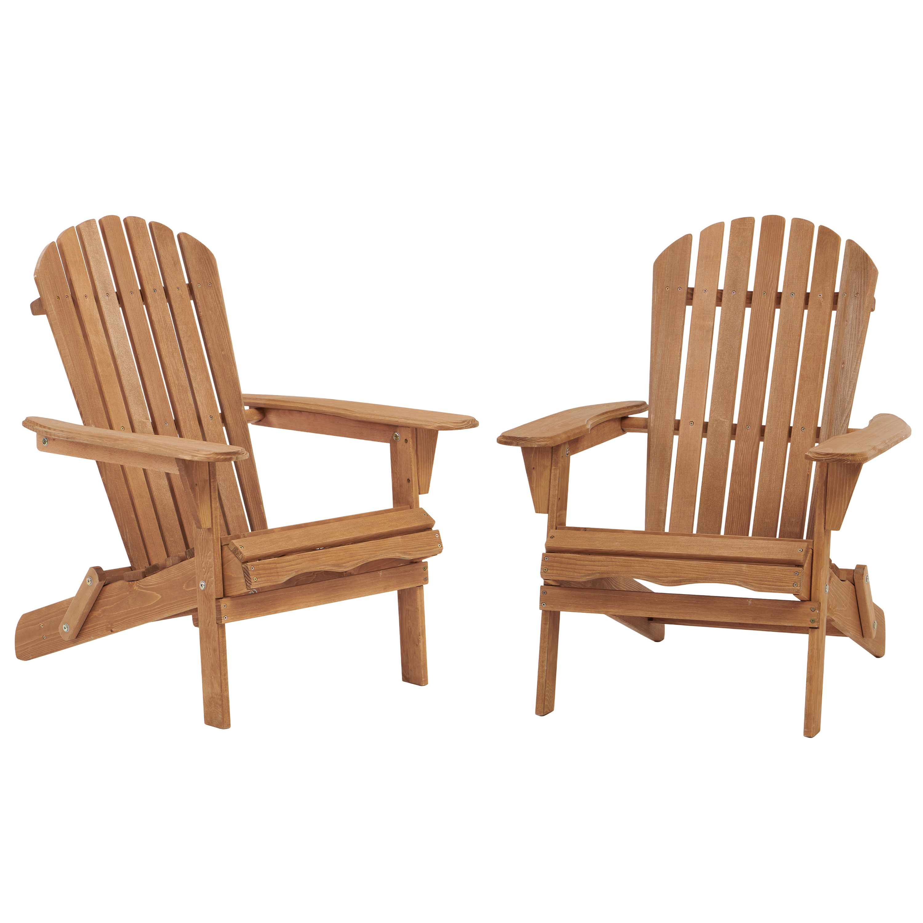 Outdoor Wooden Folding Adirondack Chair Set of 2 with Pre-Assembled Backrest, Ideal for Garden, Backyard, Balcony, Pool Deck, and Fire Pit