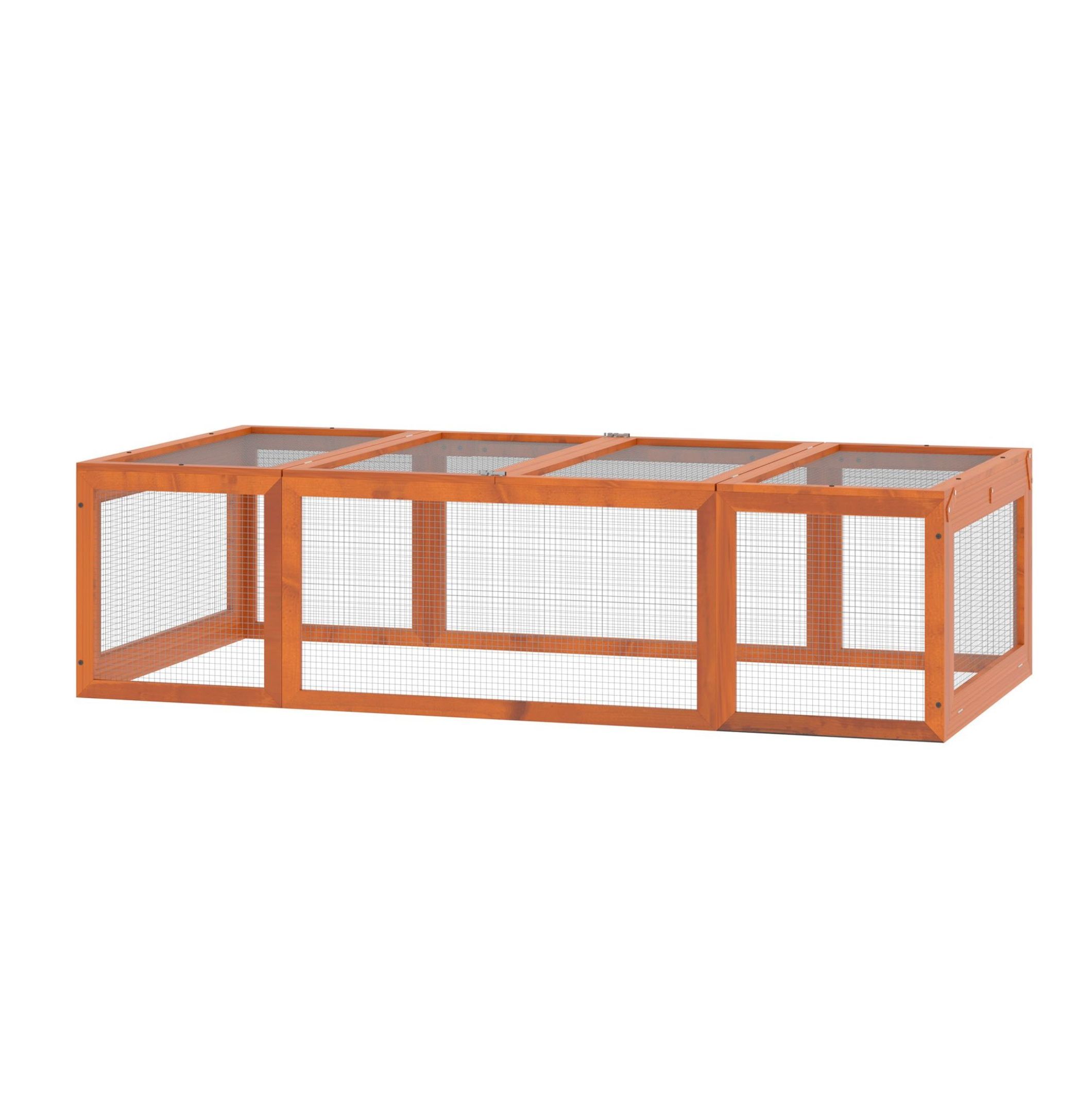 Outdoor Wooden Rabbit Hutch Large Bunny Hutch, Small Animal with Run, Lockable Doors, Natural Finish