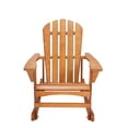 thumbnail image 1 of Outdoor Wooden Rocker Adirondack Seat Adirondack Rocking Chair Fire Pit Chair with Widened Armrests Patio Lawn Backyard Garden Furniture Chair,Walnut Brown, 1 of 1