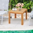 thumbnail image 1 of Outdoor Wooden Square Table Patio Bistro Coffee End Table Natural, 1 of 4