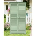 thumbnail image 1 of Outdoor Wooden Storage Cabinet Garden Shed Outside Wood Tool Organizer Removable 3-Tier Shelving, 1 of 6