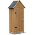 thumbnail image 1 of Outdoor Wooden Storage Cabinet Garden Shed Outside Wood Tool Organizer with Shelves and Lockable Door, 1 of 7