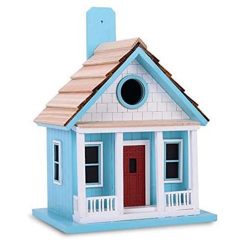 Cape Cod Blue and White Pinewood Birdhouse