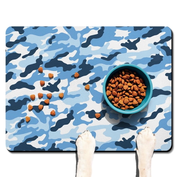 Outdoor Woodland and Desert Camo Pet Feeding Mat – Quick Dry, Odorless, Durable Dog Food Mat with Anti-Slip Design Perfect for Army and Tactical Use