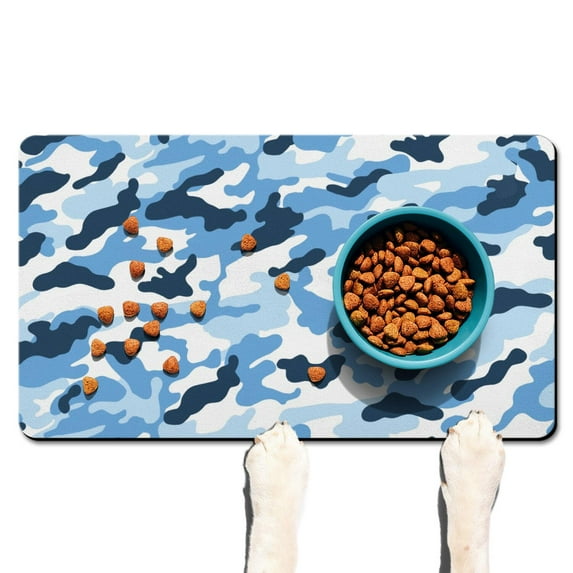 Outdoor Woodland and Desert Camo Pet Feeding Mat – Quick Dry, Odorless, Durable Dog Food Mat with Anti-Slip Design Perfect for Army and Tactical Use