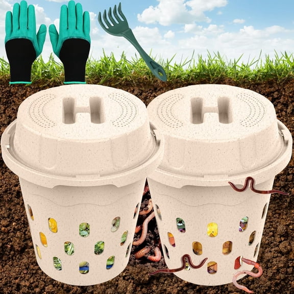 Outdoor Worm Compost Bin for Garden Beds & Home Use, Vermicomposting Bin for Beginners – Inground Worm Composter