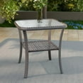 thumbnail image 1 of INTER HUT Outdoor Woven Rattan Coffee Table with Tempered Glass, Wicker Side Table with Storage, Brown, 1 of 9