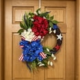 thumbnail image 1 of Outdoor Wreaths for Front Door, 4th of July Decorations Patriotic Wreath, Artificial Wall Wreath for Home Front Porch Decor, 1 of 7
