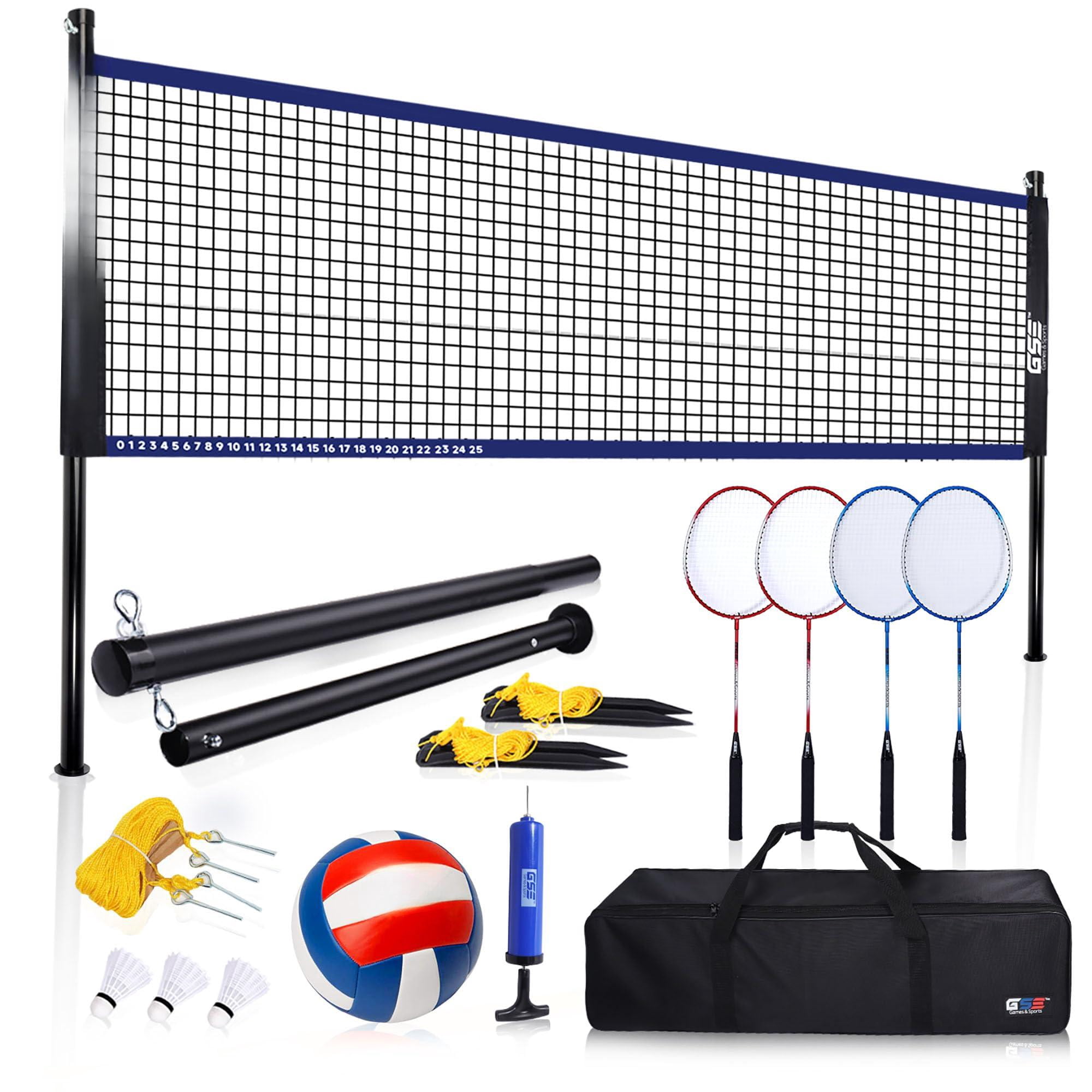 Outdoor Yard Net Game Set For Backyards  Parks Beach Lawn. Volleyball Badminton Or Combo Available