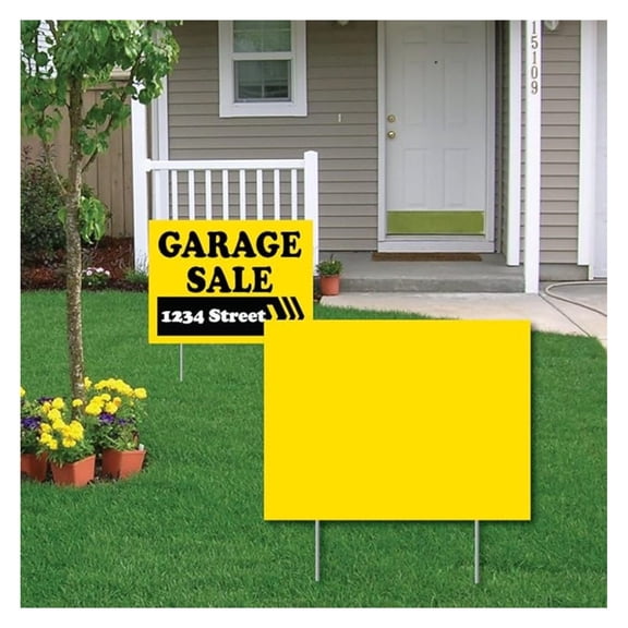 Outdoor Yard Sign Blanks - Corrugated Plastic 4MM Yellow Sign Blanks - 24 X 18" BNDL/50
