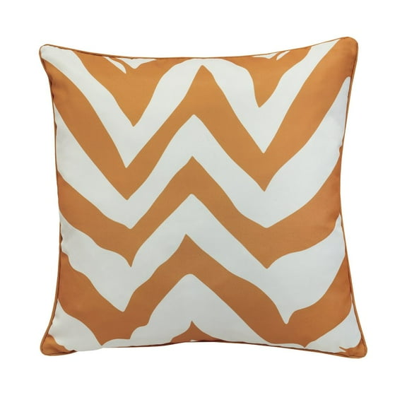Outdoor Decor by Commonwealth Outdoor Zig Zag Printed Large Pillow 24 x 24 in Mustard