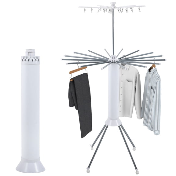 Outdoor and Indoor Collapsible Drying Rack with 4 Pulleys,2 Tier