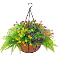 thumbnail image 1 of Outdoor artificial hanging plants, flower baskets, rosewood trees, fake plastic greening, starry sky plants, suitable for indoor gardens, porch window frames, home corridor decoration, 1 of 7