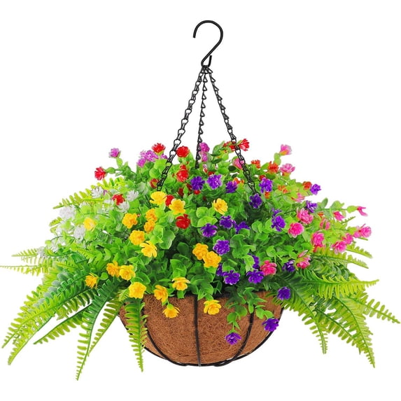 Outdoor artificial hanging plants, flower baskets, rosewood trees, fake plastic greening, starry sky plants, suitable for indoor gardens, porch window frames, home corridor decoration