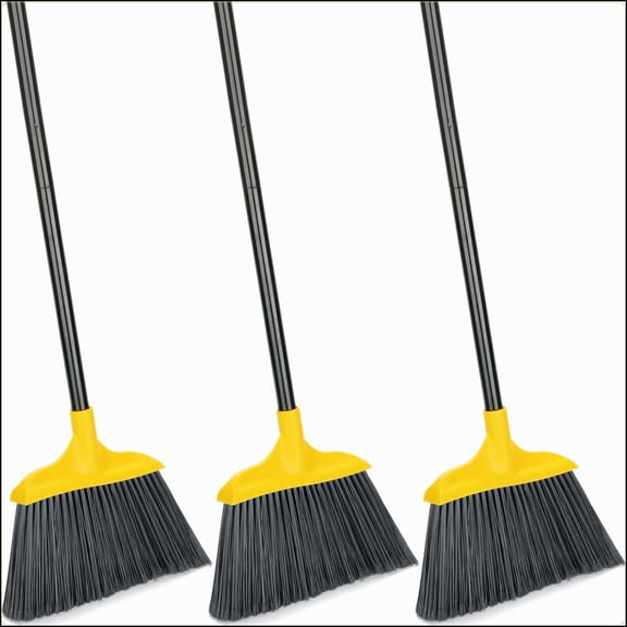 Outdoor broom for courtyard garage restaurant lobby patio mall market office shop home kitchen; heavy-duty commercial grade; 54-inch; durable polypropylene bristles; black