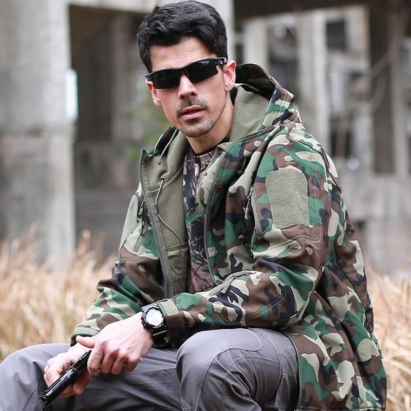 Outdoor camouflage jacket, soft shell camouflage jacket, men's mountaineering jacket