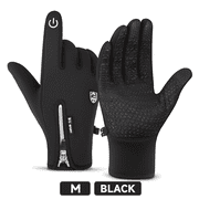 BYXAS Outdoor Cold and Windproof Sports Gloves, Cold Touch Screen Anti-Slip Waterproof Windproof Suitable for Cycling and Skiing, Solo Travel, Winter Warm Gloves for Men and Women(Black M)