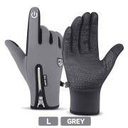 BYXAS Outdoor Cold and Windproof Sports Gloves, Cold Touch Screen Anti-Slip Waterproof Windproof Suitable for Cycling and Skiing, Solo Travel, Winter Warm Gloves for Men and Women(Gray L)