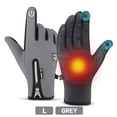 thumbnail image 1 of BYXAS Outdoor Cold and Windproof Sports Gloves, Cold Touch Screen Anti-Slip Waterproof Windproof Suitable for Cycling and Skiing, Solo Travel, Winter Warm Gloves for Men and Women(Gray L), 1 of 10