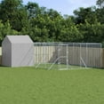 Outdoor dog kennel with roof Silver 6x6x25m Galvanized steel