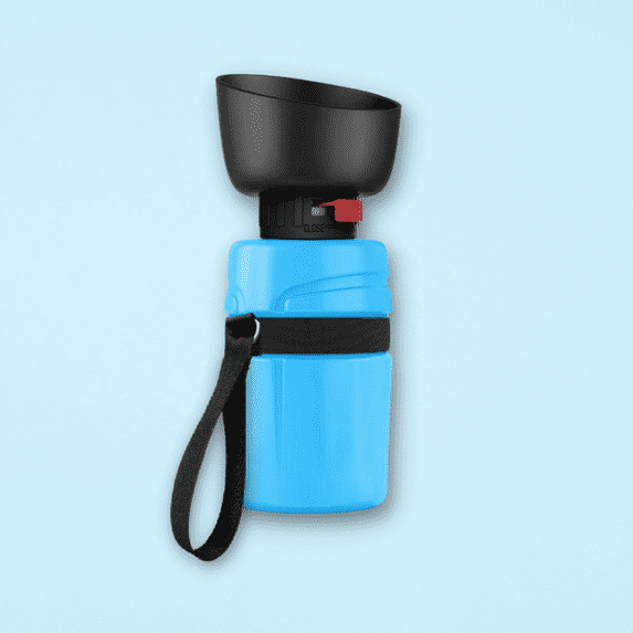 Outdoor dog water with built-in drinking bowl
