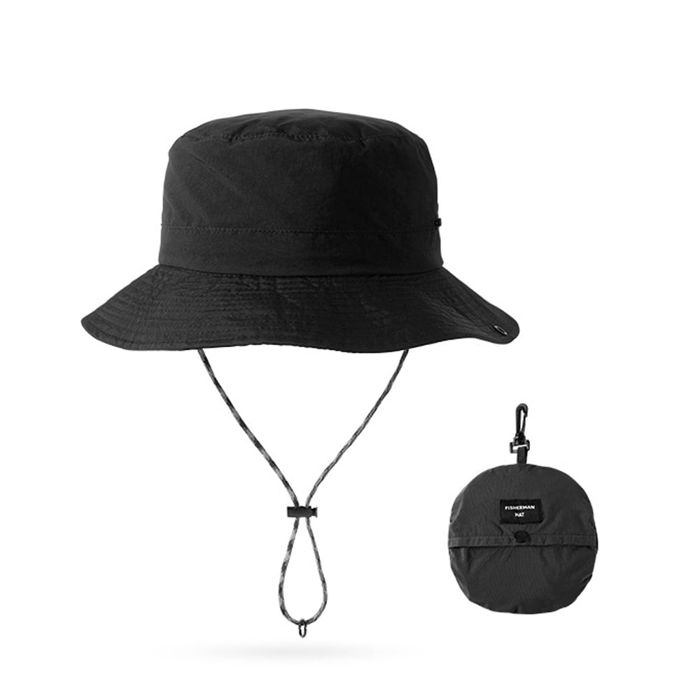 Outdoor fisherman hat, summer sunshade, breathable, mountaineering hat,  wear-resistant and waterproof hat belt - black 