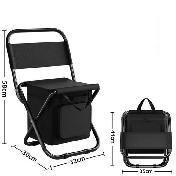 Outdoor folding ice pack chair, essential for fishing and camping, portable bench with backrest, beach chair