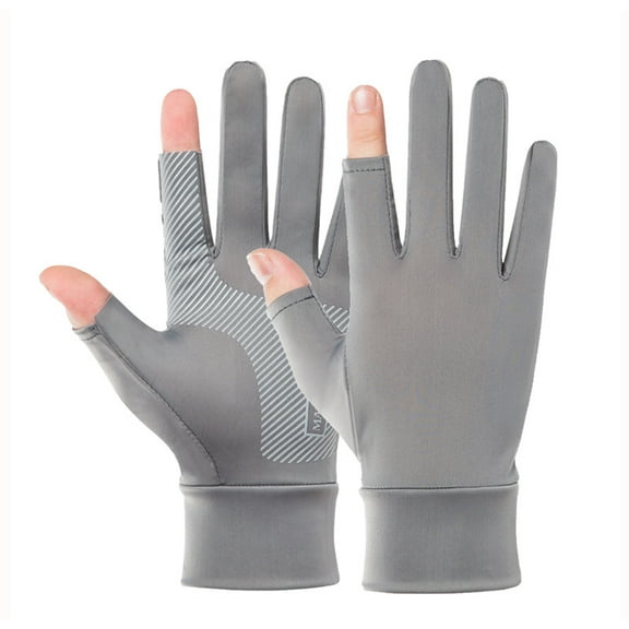 Outdoor gloves, all fingers, spring and summer ice silk breathable thin sunscreen anti slip cycling sports exposed long finger gloves for men and women