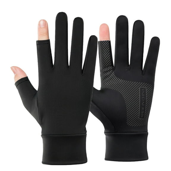 Outdoor gloves, all fingers, spring and summer ice silk breathable thin sunscreen anti slip cycling sports exposed long finger gloves for men and women