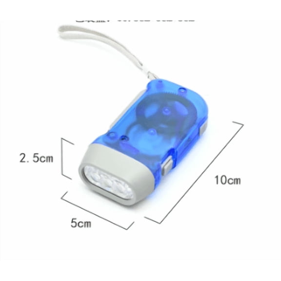 Outdoor hand pressed automatic power generation flashlight with LED 3 lights, manual super bright and convenient mini flashlight