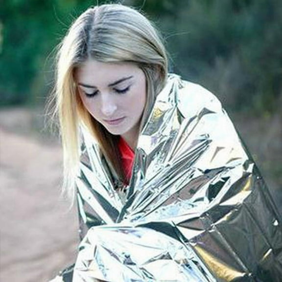 Outdoor human hypothermia life-saving emergency blanket