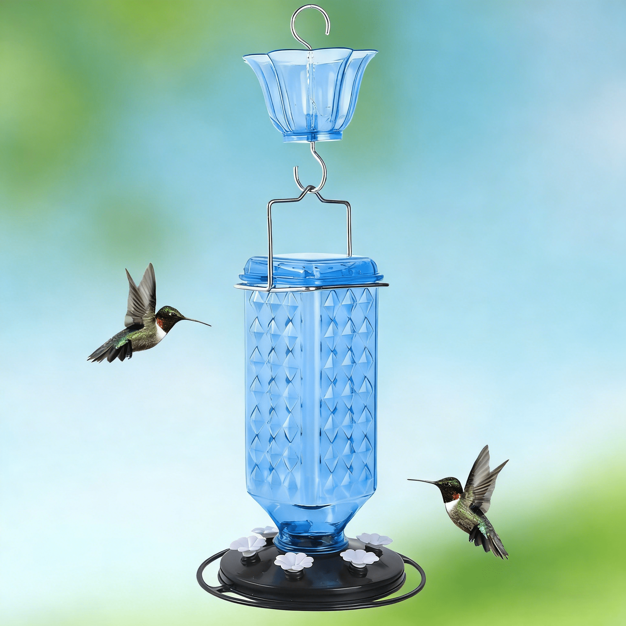 Outdoor hummingbird feeder hummingbird feeder bird feeder garden-Blue