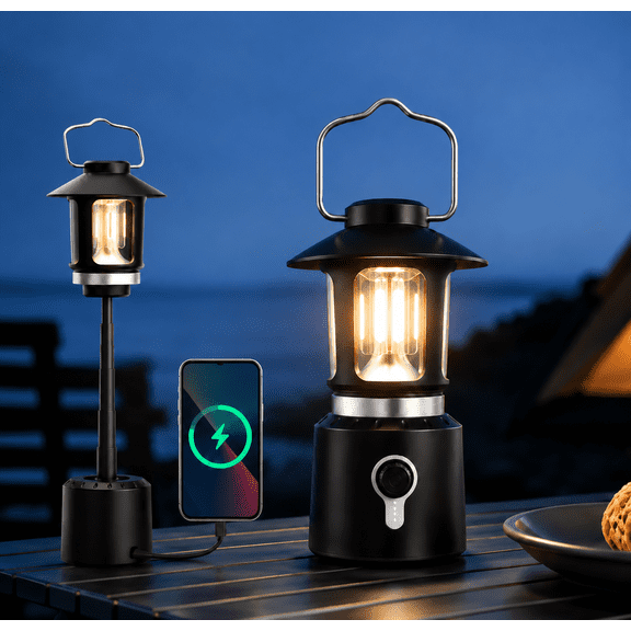 TOHETO LED Camping Light, Telescopic Hiking LED Light, 8000mAh Rechargeable Outdoor Camping Lantern, Waterproof Tent Light for Camping Garden Tent Hiking Climbing