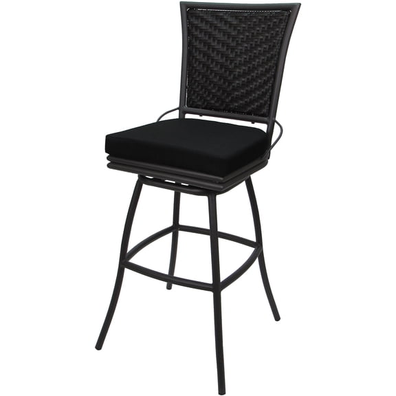 Outdoor or Indoor Counter 26" Bar Stool Elon  - Black - Gray