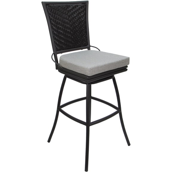 Outdoor or Indoor Counter 26" Bar Stool Elon  - White - Gray