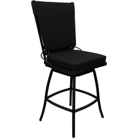 Outdoor or Indoor Counter 26" Bar Stool - Jamey Armless - Black Fabric - Black