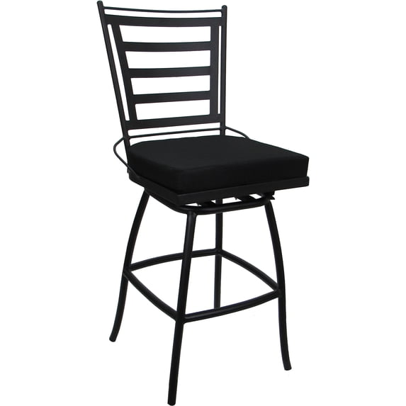 Outdoor or Indoor Metal Counter 26" Bar Stool - Jordan - Black Fabric - Black