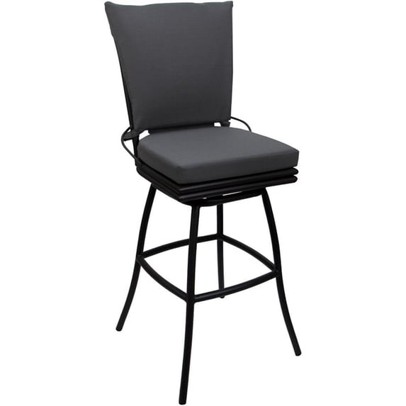 Outdoor or Indoor Extra Tall 34" Bar Stool Ofir without Arms - Dark Gray-Black