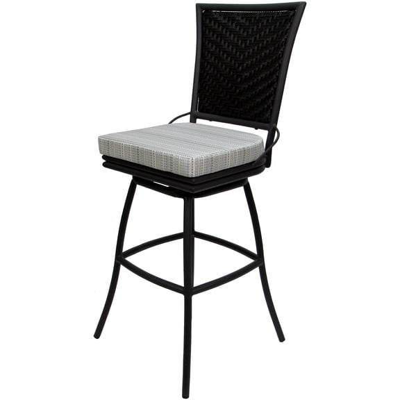 Outdoor or Indoor Extra Tall Bar Stool 34" - Elon - Natural Fun Cream - Black