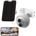 thumbnail image 1 of Outdoor solar safety camera, 4 megapixel PTZ powered security camera, outdoor security camera, with PIR motion detection, color night vision, two-way audio, can be used with Alexa, 1 of 8