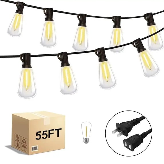 Led Bulb Live Outdoor string lights, 110V waterproof shatterproof LED Edison bulb ...