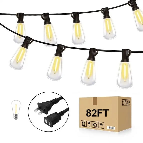String And Wire Outdoor string lights, 110V waterproof shatterproof LED Edison bulb ...