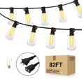 E String Edison Outdoor string lights, 110V waterproof shatterproof LED Edison bulb ...
