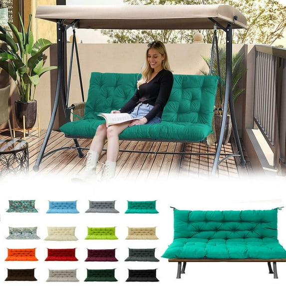 Outdoor swing cushions bench cushion, Waterproof Porch swing replacement cushions for outdoor furniture, 4" thick Bench Cushion for Backyard, Patio, Lawn(Lake blue 40×47in)