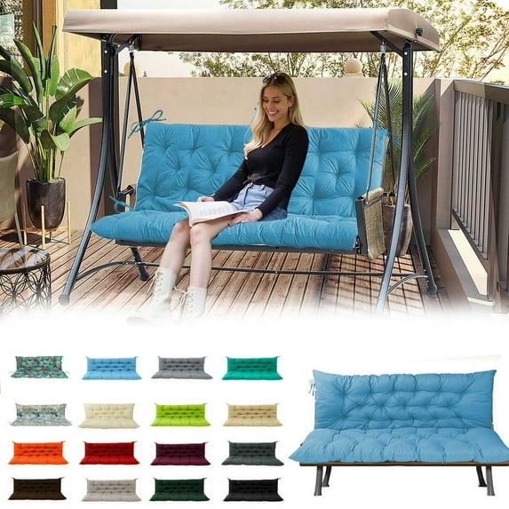Outdoor swing cushions bench cushion, Waterproof Porch swing replacement cushions for outdoor furniture, 4" thick Bench Cushion for Backyard, Patio, Lawn(Sky blue 40×71in)