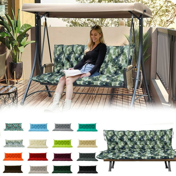 Outdoor swing cushions bench cushion, Waterproof Porch swing replacement cushions for outdoor furniture, 4" thick Bench Cushion for Backyard, Patio, Lawn(palm 40×60in)