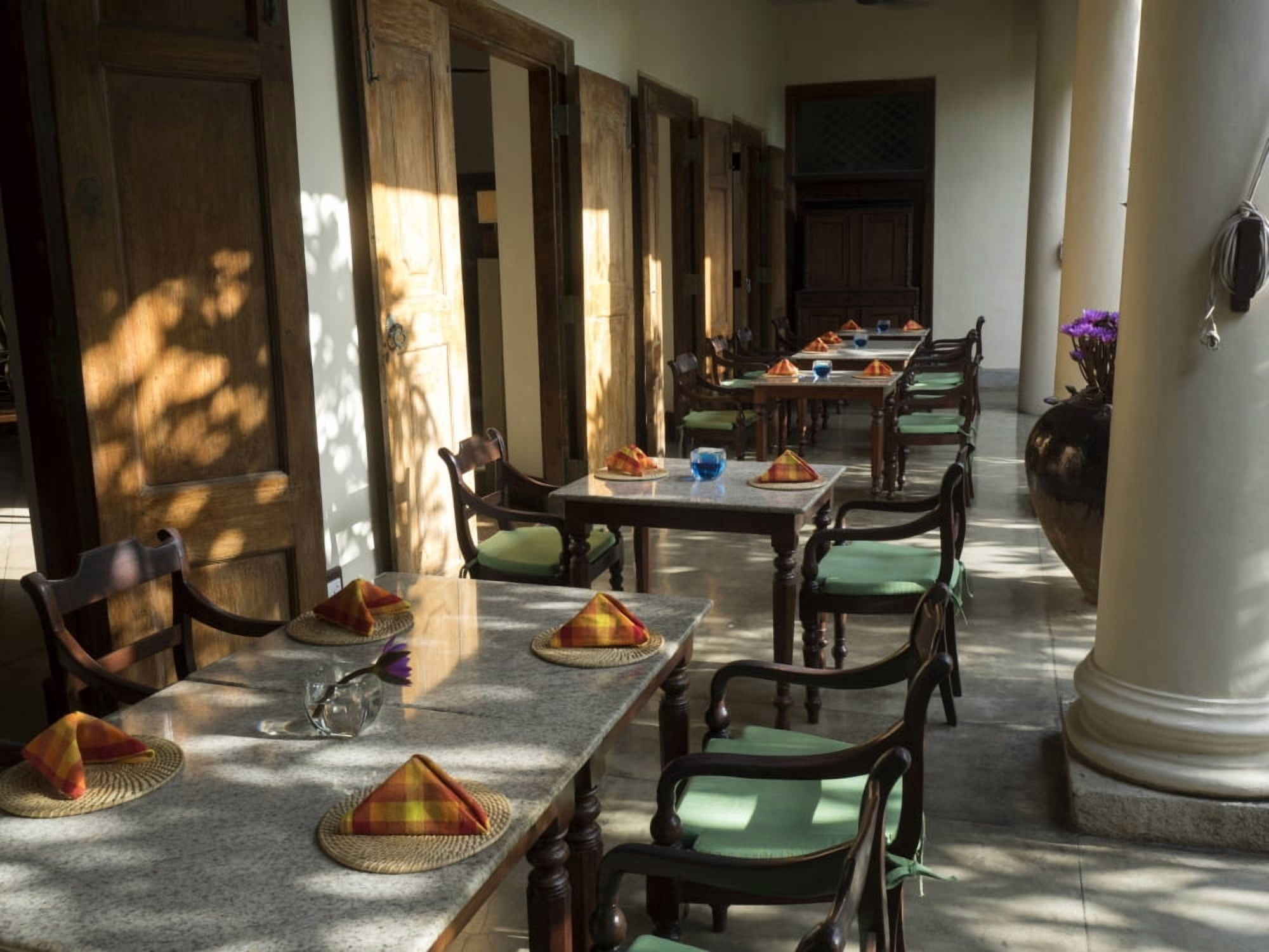 Outdoor tables Galle Fort Hotel Galle Southern Province Sri Lanka Canvas Art - Panoramic Images (12 x 16)