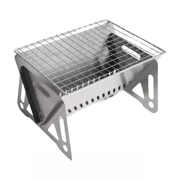 Outdoor ultra lightweight, foldable, multi-purpose card type wood stove, stainless steel barbecue stove, easy to carry, heating enclosure stove