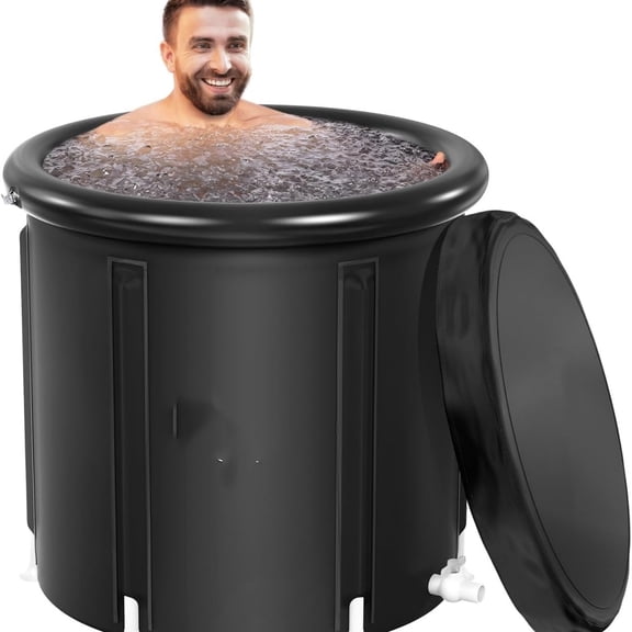 Outdoor water bucketXL Ice Bath Tub for Athletes With Cover 99 Gal Cold Plunge Tub for Recovery, Multiple Layered Portable Ice Bath Plunge Pool Suitable for Gardens, Gyms and Other Cold Water Therapy