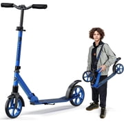 OutdoorCruiser Kick Scooter for Ages 6+, Kids, Teens & Adults, Foldable, Dual Suspension, 3-Level Adjustable Handlebar, Child Safety Approved, Blue